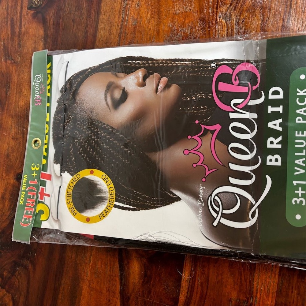 Urban Beauty Queen B Braid Hair Extensions 40" 3+1 Pack #1 Black - Picture 3 of 6